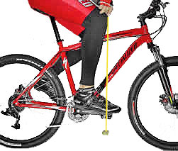 apoyo del pie en el pedal de bicicleta