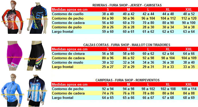 medidas de talles ropa de ciclismo medidas de talles ropa de ciclismo
