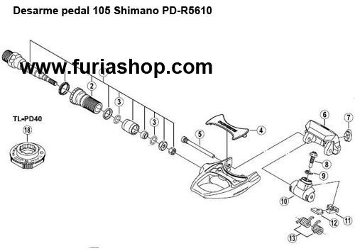 Pedales ruta Shimano 105 PD-5610 Box